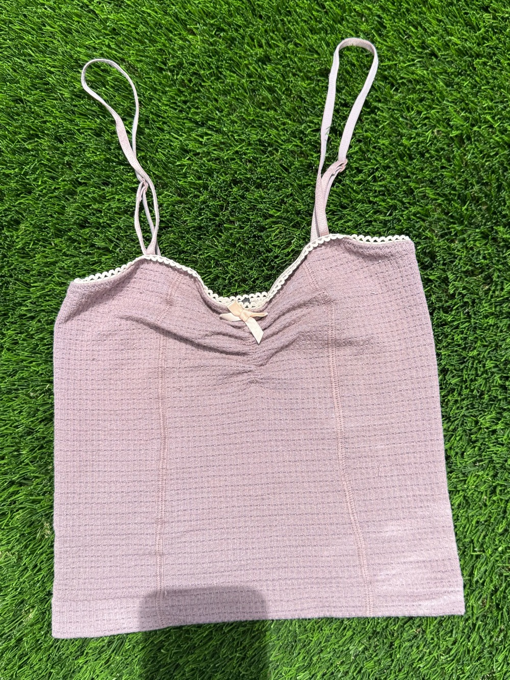 Urban Outfitters out from under Mauve Ribbed Lace-Trim Cami